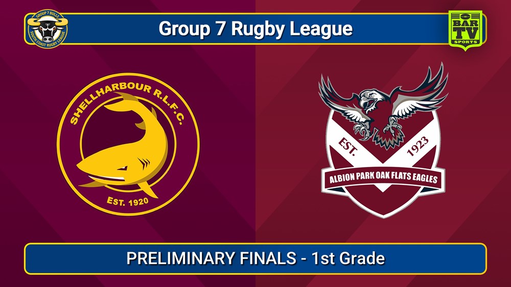 250920-video-South Coast PRELIMINARY FINALS - 1st Grade - Shellharbour Sharks v Albion Park Oak Flats Slate Image