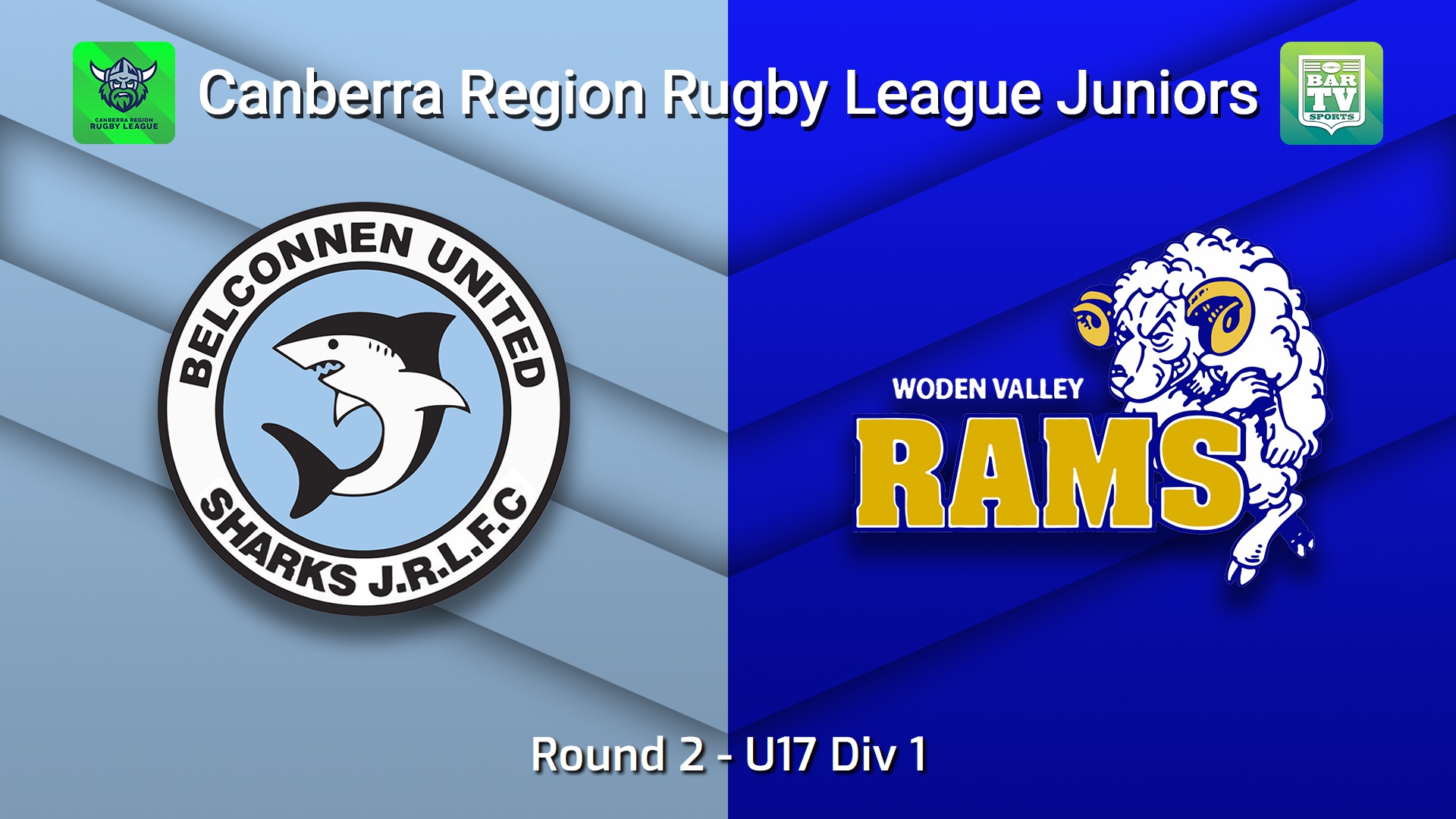 260508-video-Canberra Region Rugby League Juniors Round 2 - U17 Div 1 - Belconnen United Sharks Juniors v Woden Valley Rams Juniors Slate Image