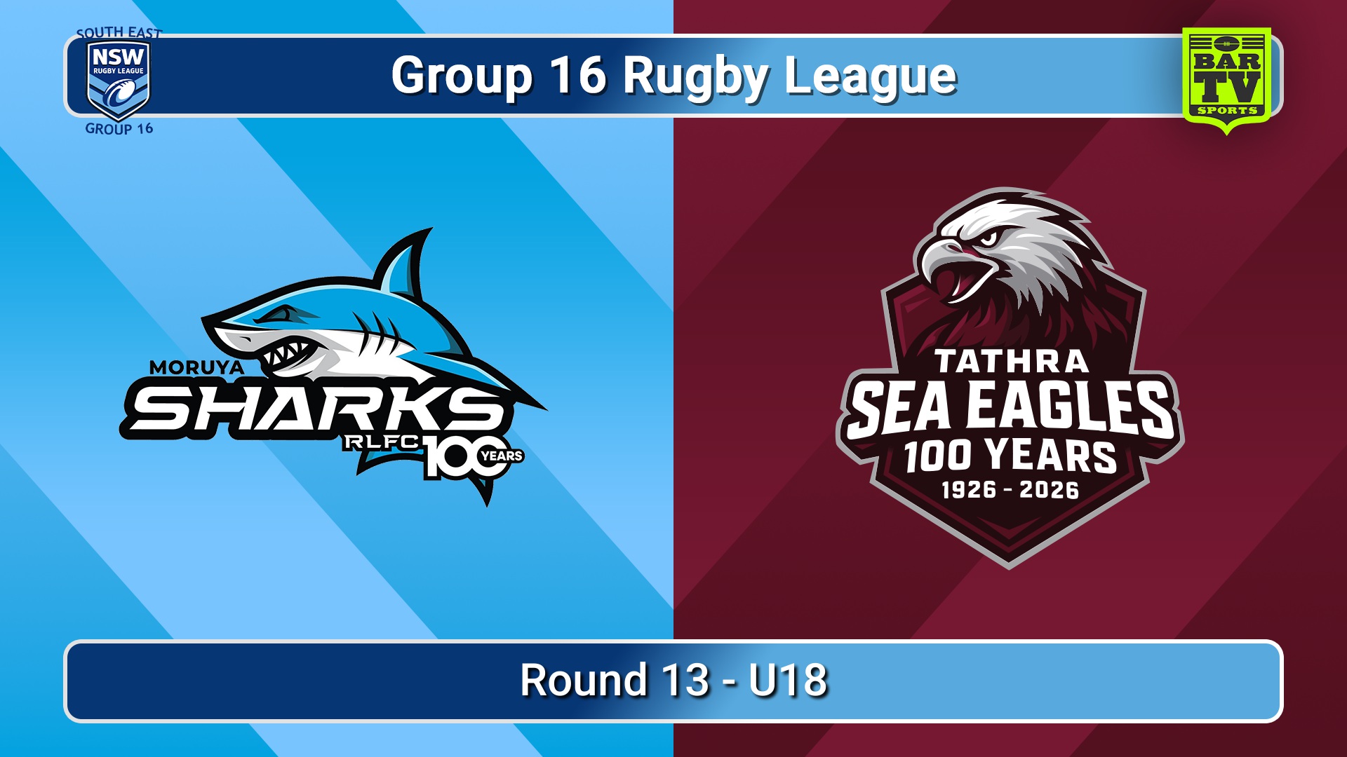 260802-video-Group 16 Rugby League  Round 13 - U18 - Moruya Sharks v Tathra Sea Eagles Slate Image