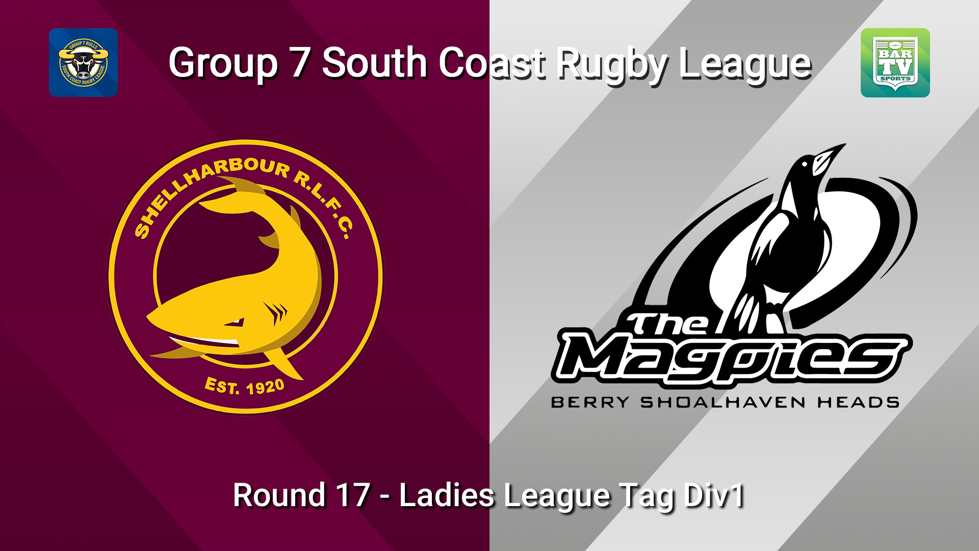 260829-video-South Coast Round 17 - Ladies League Tag Div1 - Shellharbour Sharks v Berry-Shoalhaven Heads Slate Image