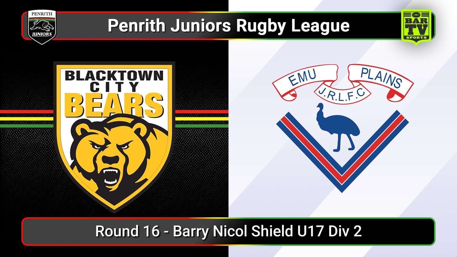 250809-video-Penrith & District Junior Rugby League Round 16 - Barry Nicol Shield U17 Div 2 - Blacktown City v Emu Plains Slate Image