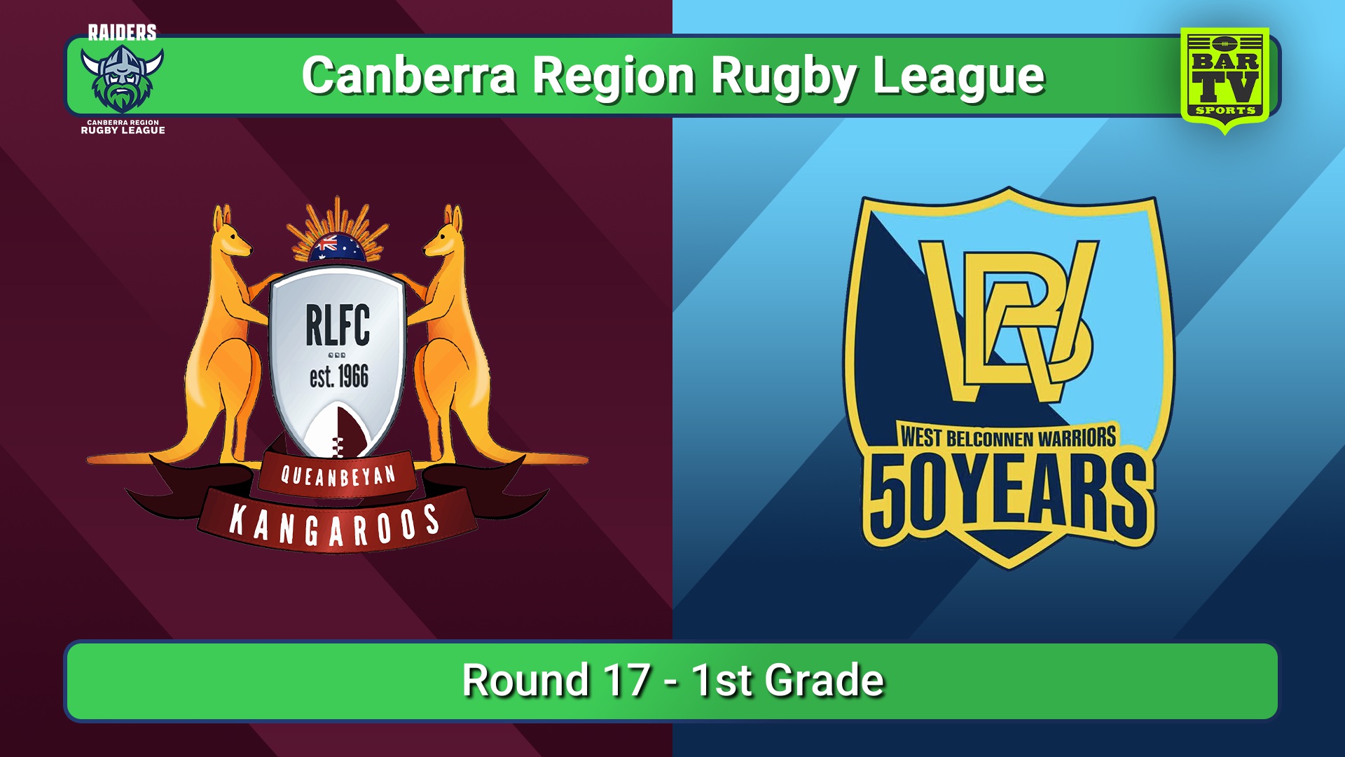 250809-video-Canberra Round 17 - 1st Grade - Queanbeyan Kangaroos v West Belconnen Warriors Slate Image