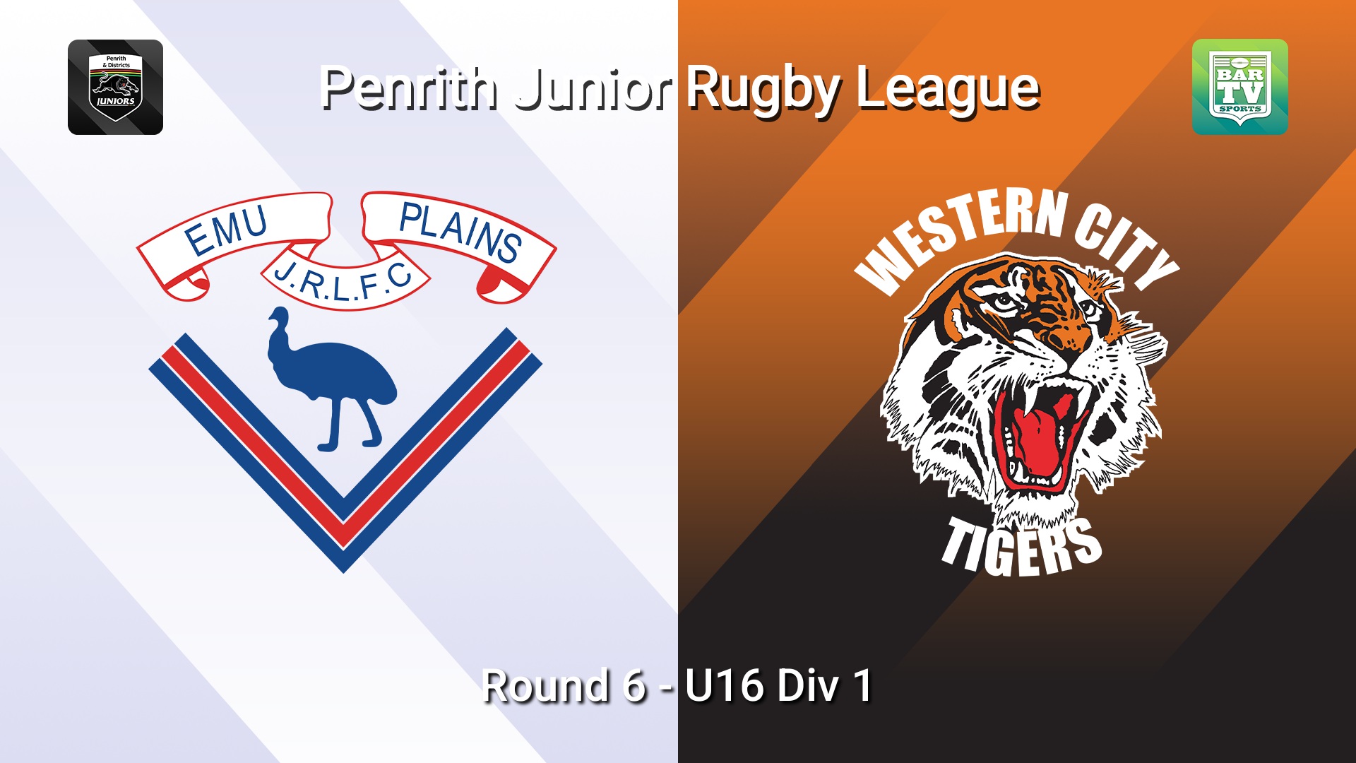 260530-video-Penrith & District Junior Rugby League Round 6 - U16 Div 1 - Emu Plains v Western City Tigers Slate Image
