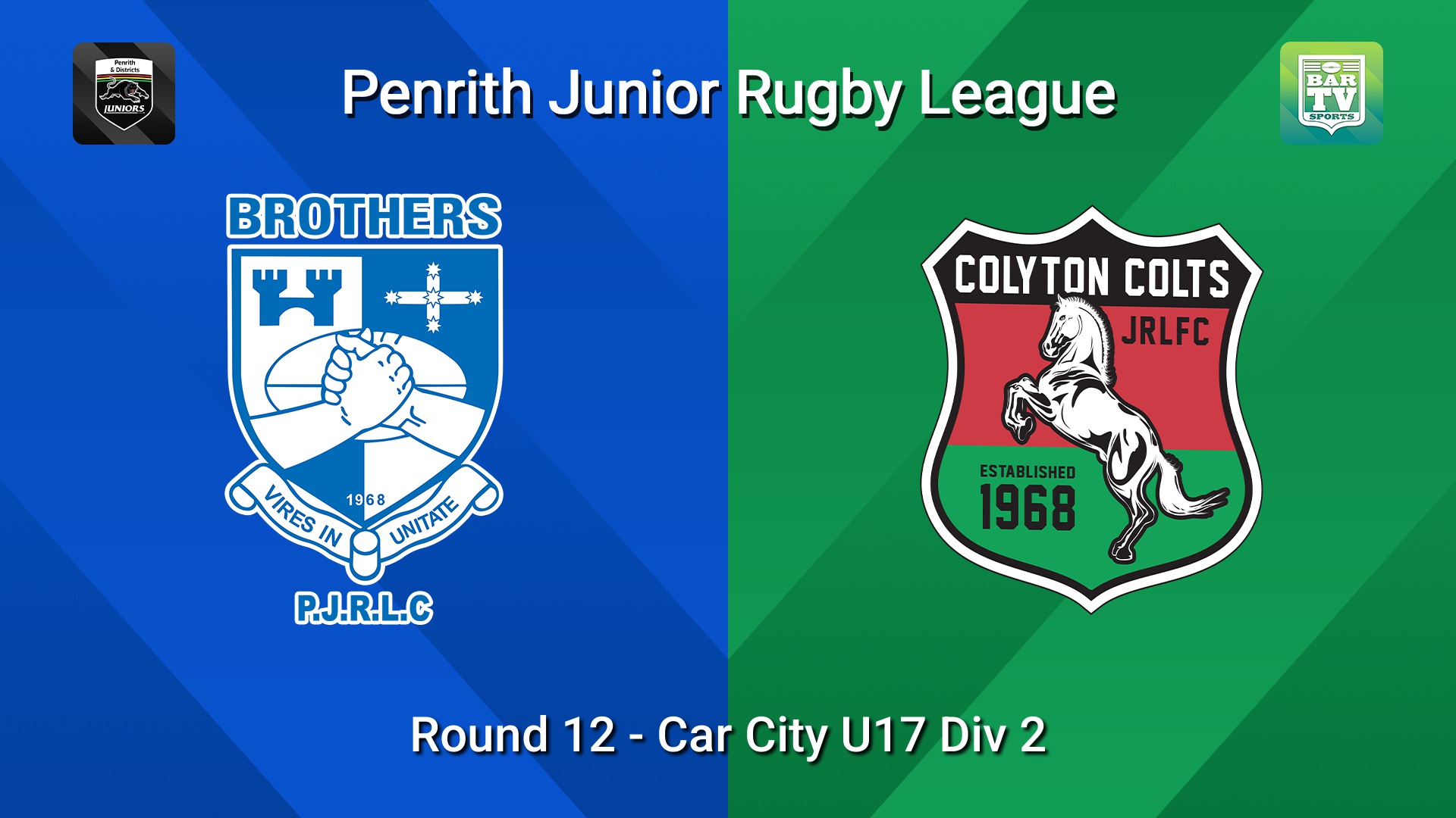 260718-video-Penrith & District Junior Rugby League Round 12 - Car City U17 Div 2 - Brothers v Colyton Slate Image