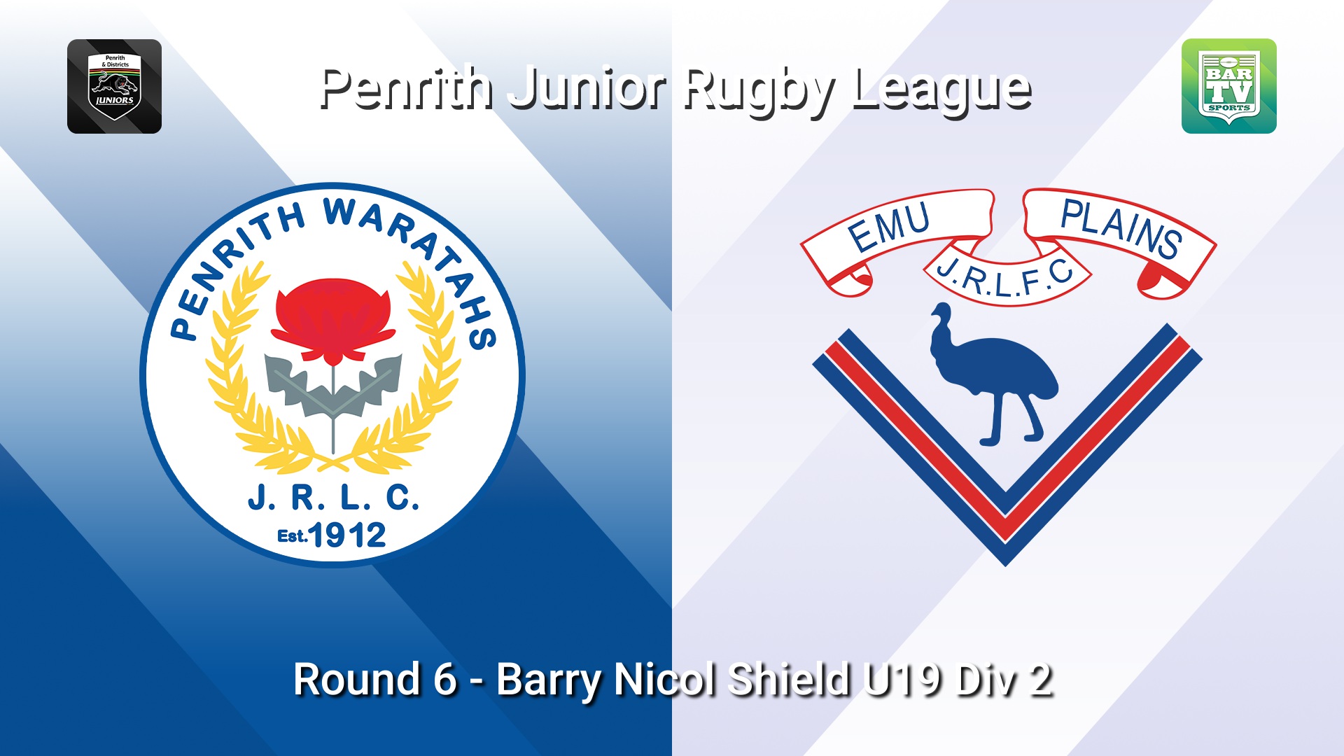 260509-video-Penrith & District Junior Rugby League Round 6 - Barry Nicol Shield U19 Div 2 - Penrith Waratahs v Emu Plains Slate Image