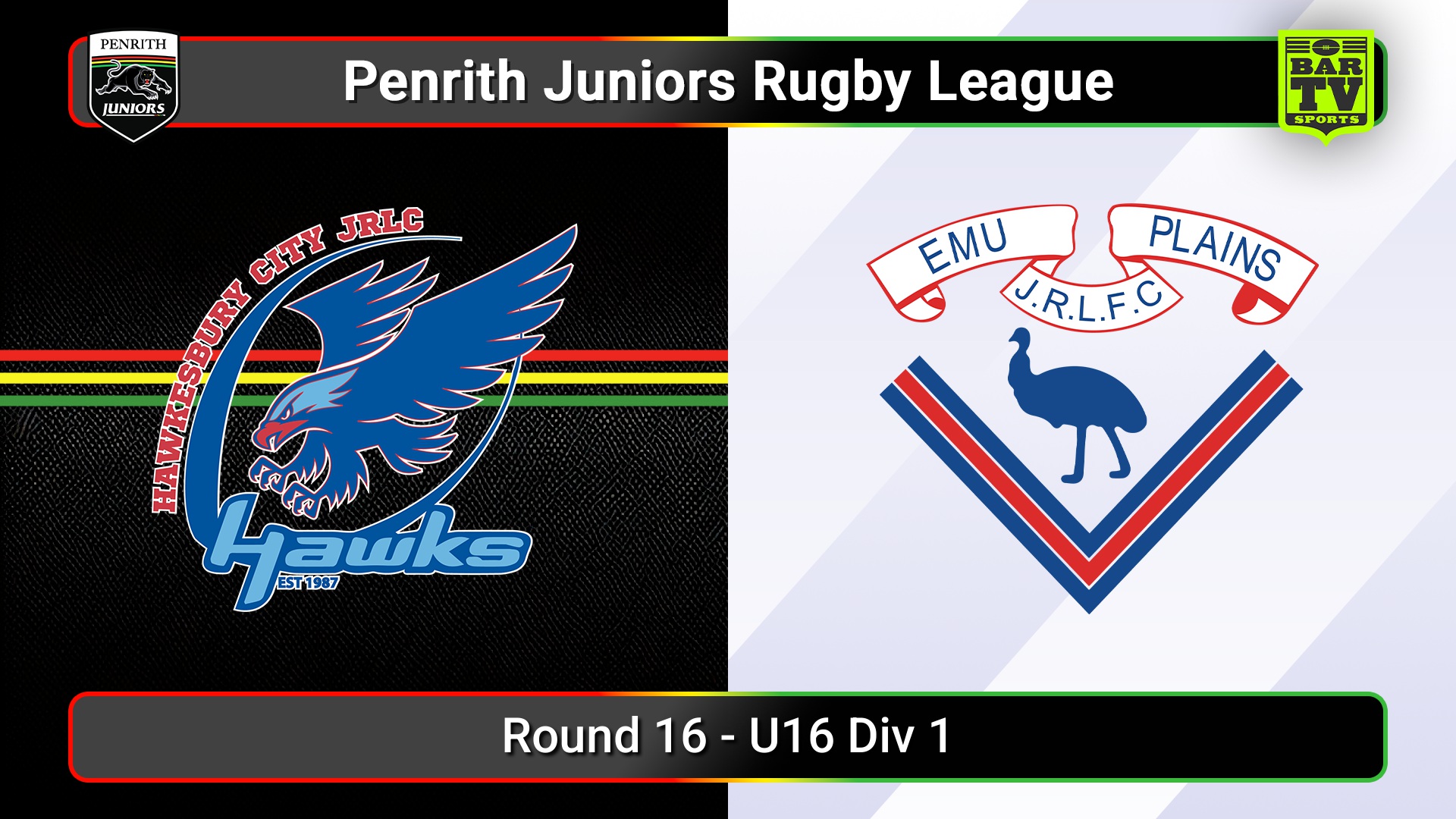 250809-video-Penrith & District Junior Rugby League Round 16 - U16 Div 1 - Hawkesbury City v Emu Plains Slate Image