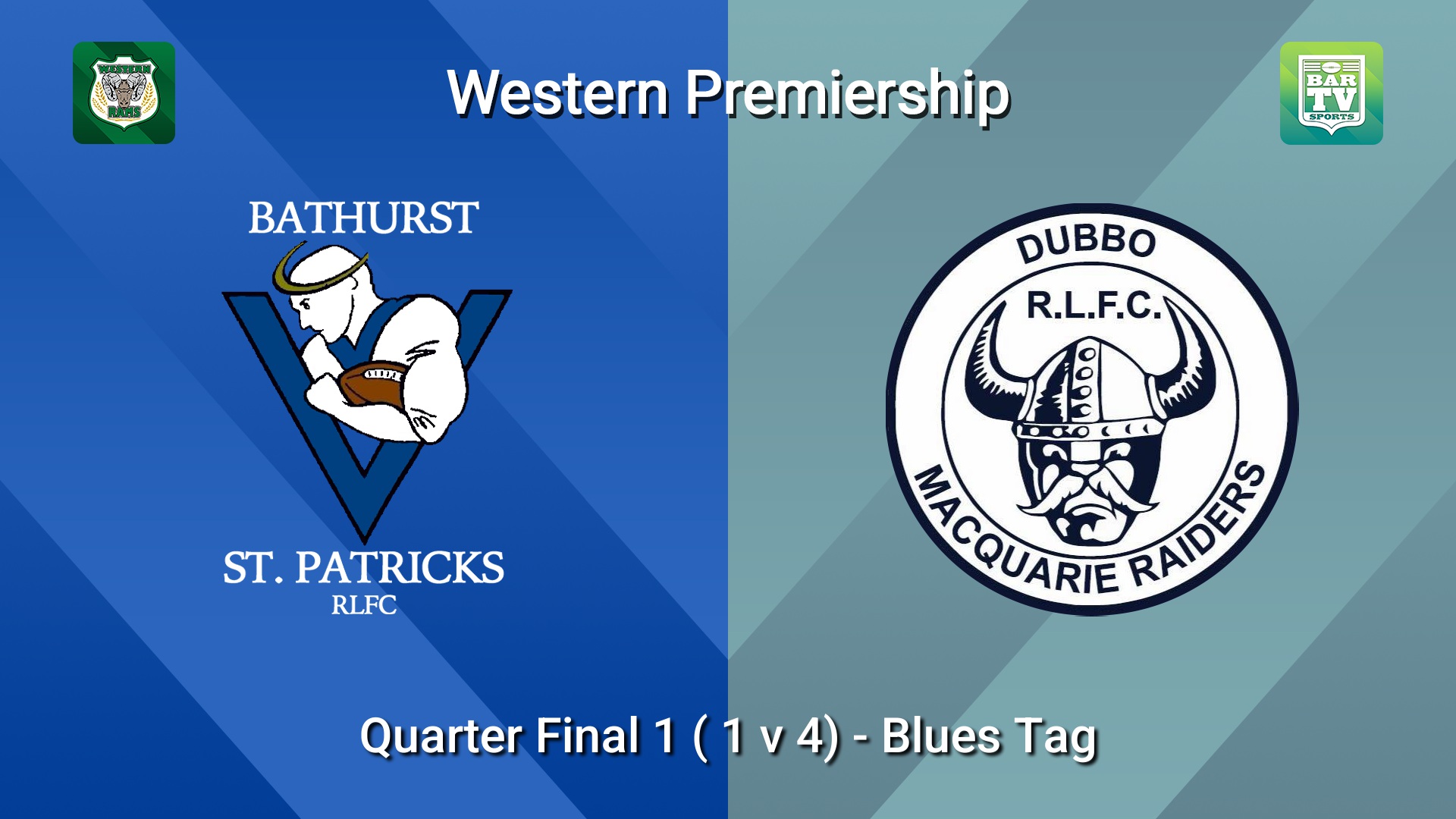 260816-video-Western Premiership Quarter Final 1 ( 1 v 4)  - Blues Tag - Bathurst St. Pats v Dubbo Macquarie Raiders Minigame Slate Image