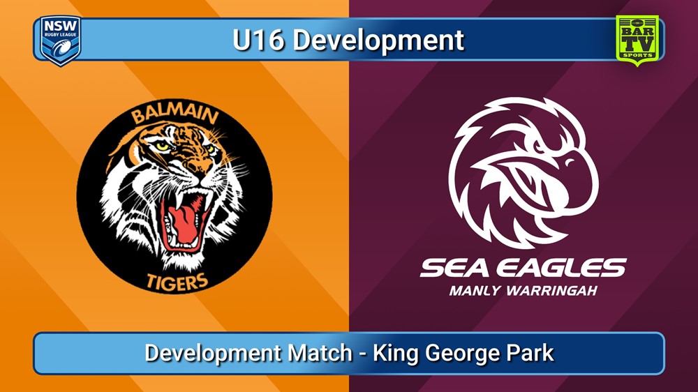 250625-video-NSWRL U16 Development Development Match - Balmain Tigers v Manly Warringah Sea Eagles Slate Image