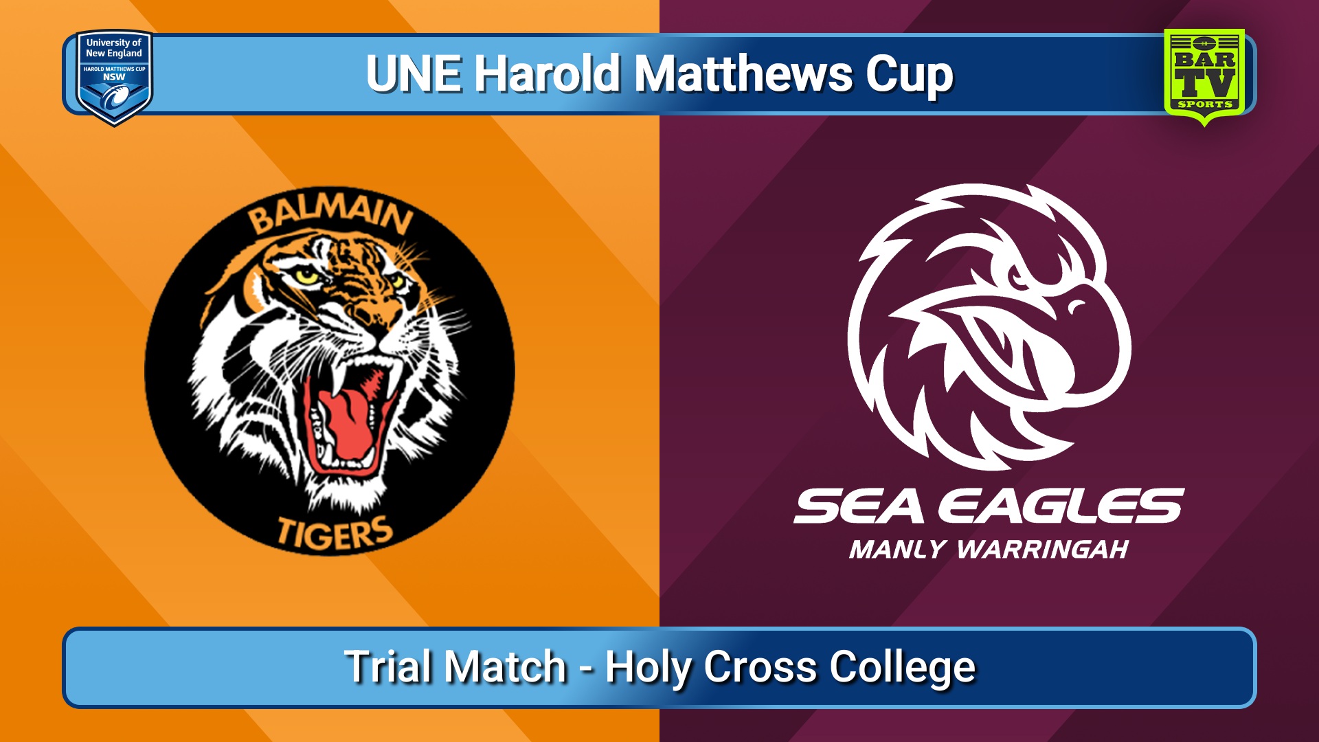 260117-video-UNE Harold Matthews Cup Trial Match - Balmain Tigers v Manly Warringah Sea Eagles Slate Image