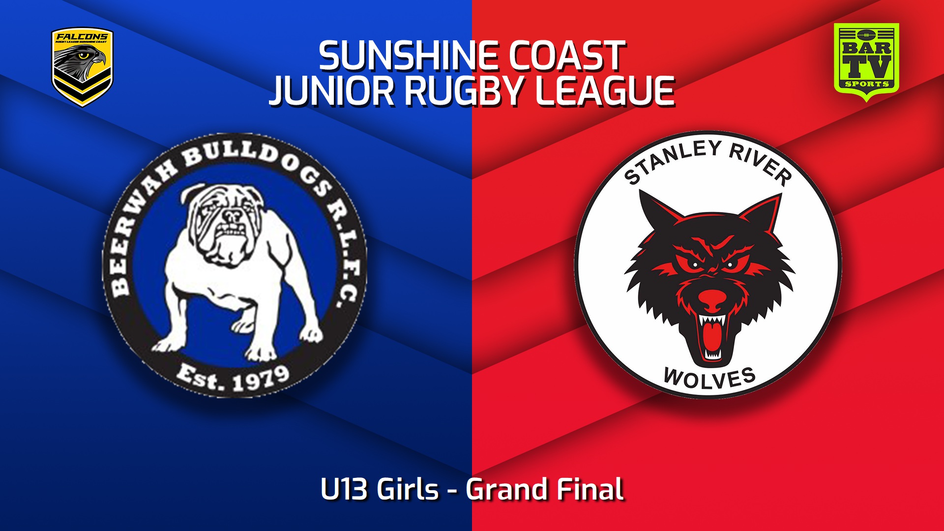 230902-Sunshine Coast Junior Rugby League Grand Final - U13 Girls - Beerwah Bulldogs JRL v Stanley River Wolves JRL Slate Image