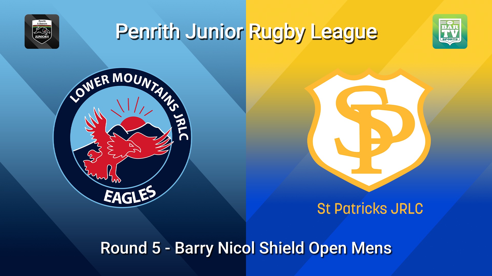 260502-video-Penrith & District Junior Rugby League Round 5 - Barry Nicol Shield Open Mens - Lower Mountains v St Patricks Slate Image