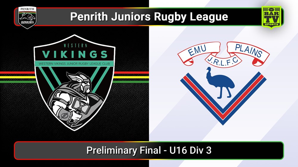 250830-video-Penrith & District Junior Rugby League Preliminary Final - U16 Div 3 - Western Vikings v Emu Plains Slate Image