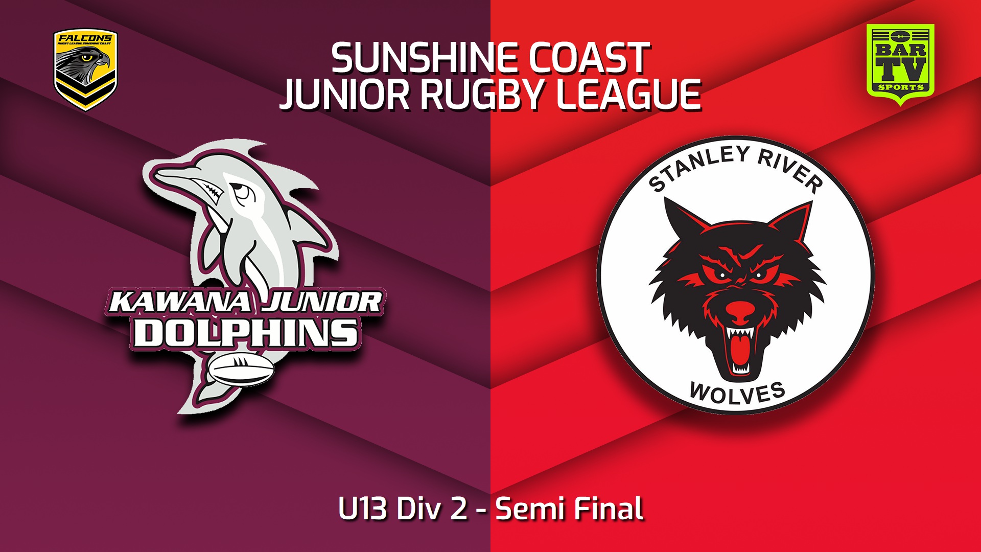 230826-Sunshine Coast Junior Rugby League Semi Final - U13 Div 2 - Kawana Dolphins JRL v Stanley River Wolves JRL Slate Image