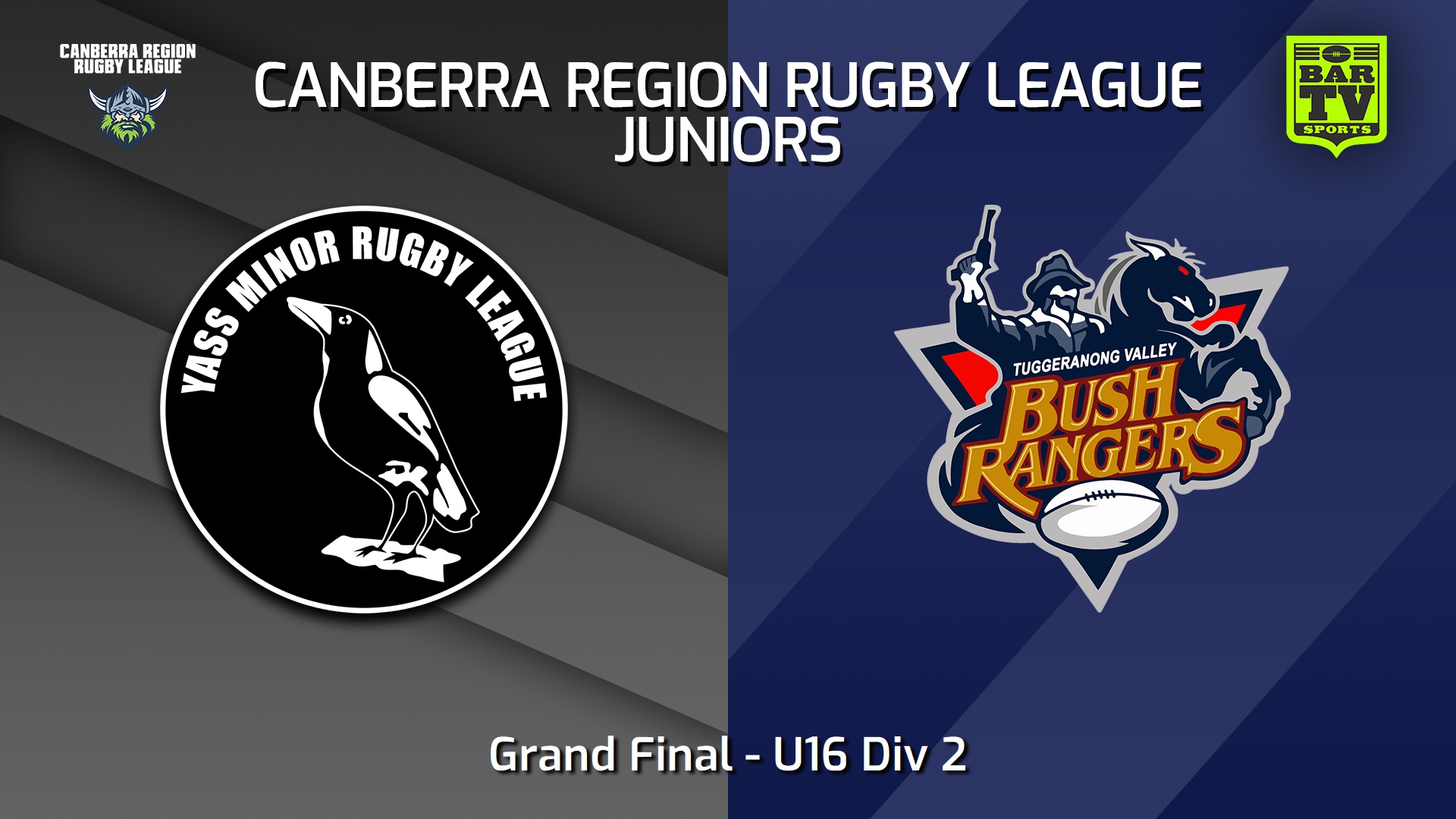 250905-video-Canberra Region Rugby League Juniors Grand Final - U16 Div 2 - Yass Magpies Juniors v Tuggeranong Bushrangers Slate Image
