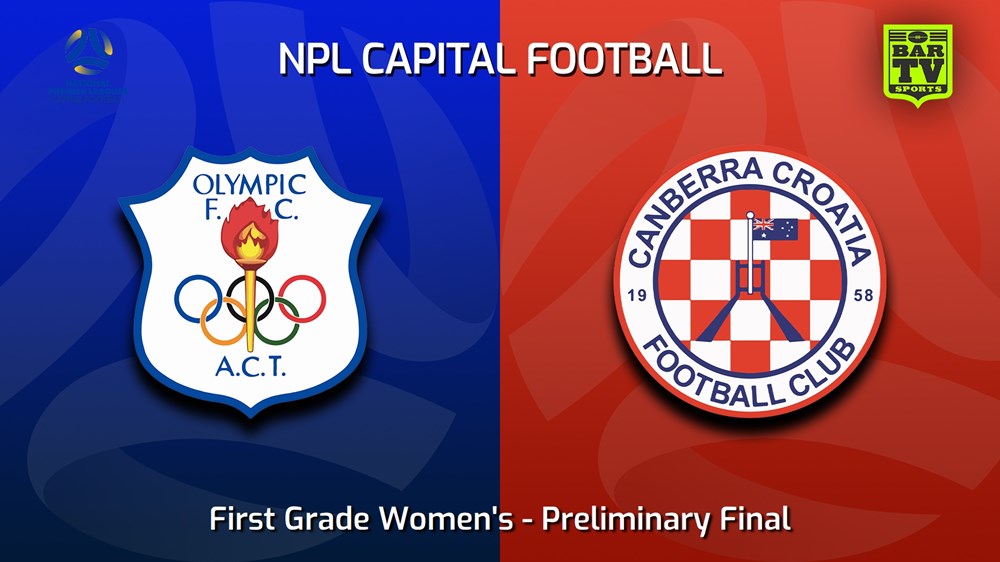 230917-NPL Women - 1st Grade - Capital Football Finals Preliminary Final - Canberra Olympic FC (women) v Canberra Croatia FC (women) Slate Image