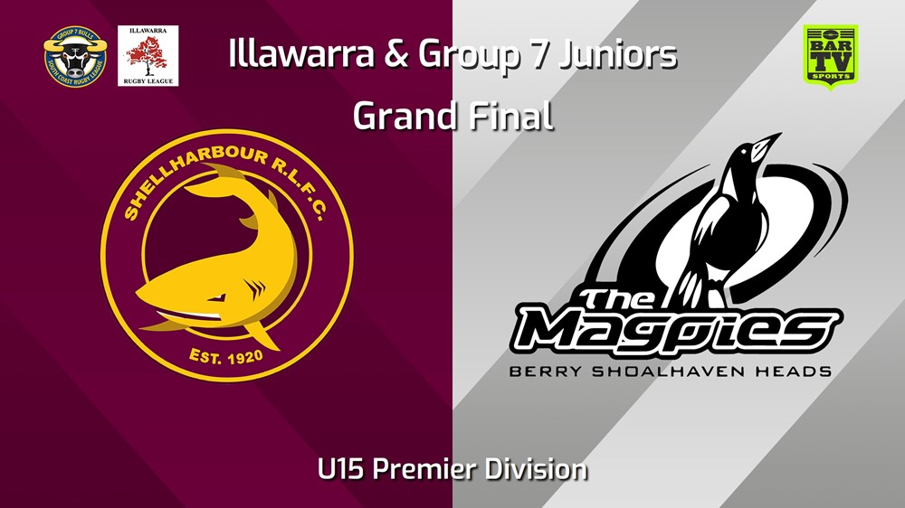 250907-video-Illawarra and Group 7 Merged Juniors Grand Final - U15 Premier Div - Shellharbour Sharks v Berry-Shoalhaven Heads Slate Image