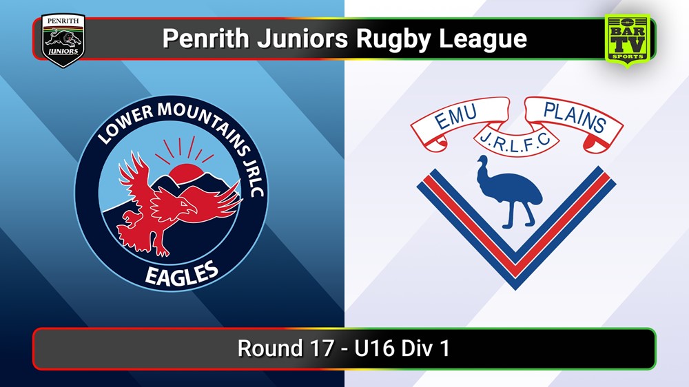 250816-video-Penrith & District Junior Rugby League Round 17 - U16 Div 1 - Lower Mountains v Emu Plains Slate Image