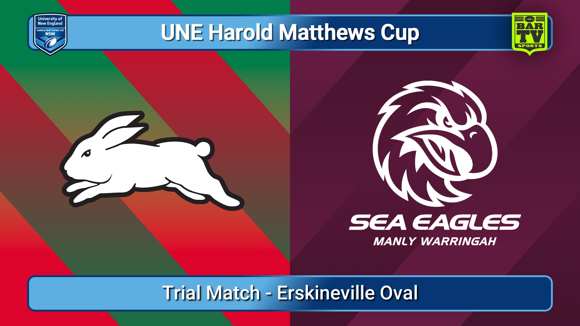 251213-video-UNE Harold Matthews Cup Trial Match - South Sydney Rabbitohs v Manly Warringah Sea Eagles Slate Image