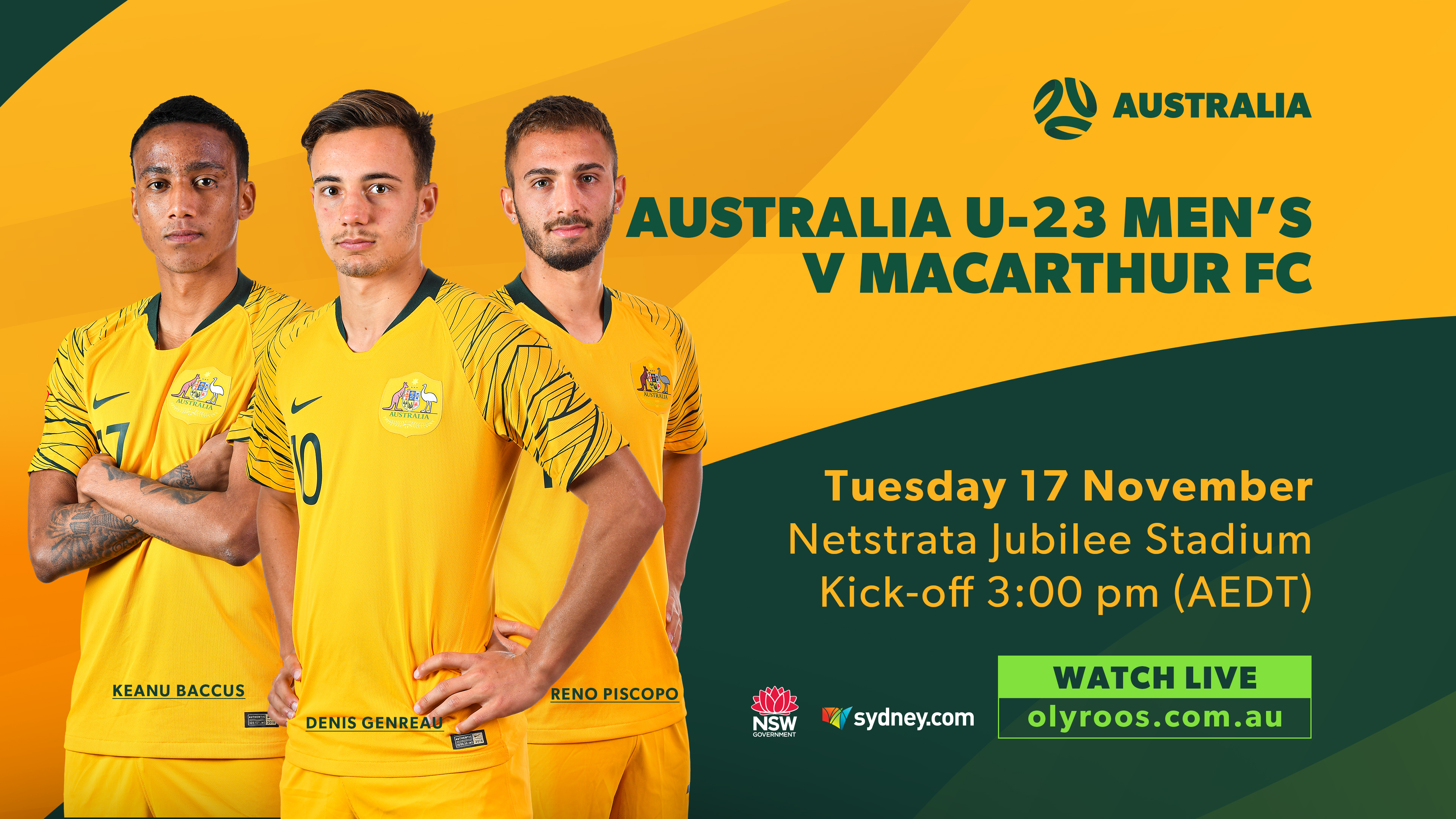 International Friendlies Friendly - Australia U23s v Macarthur FC Slate Image