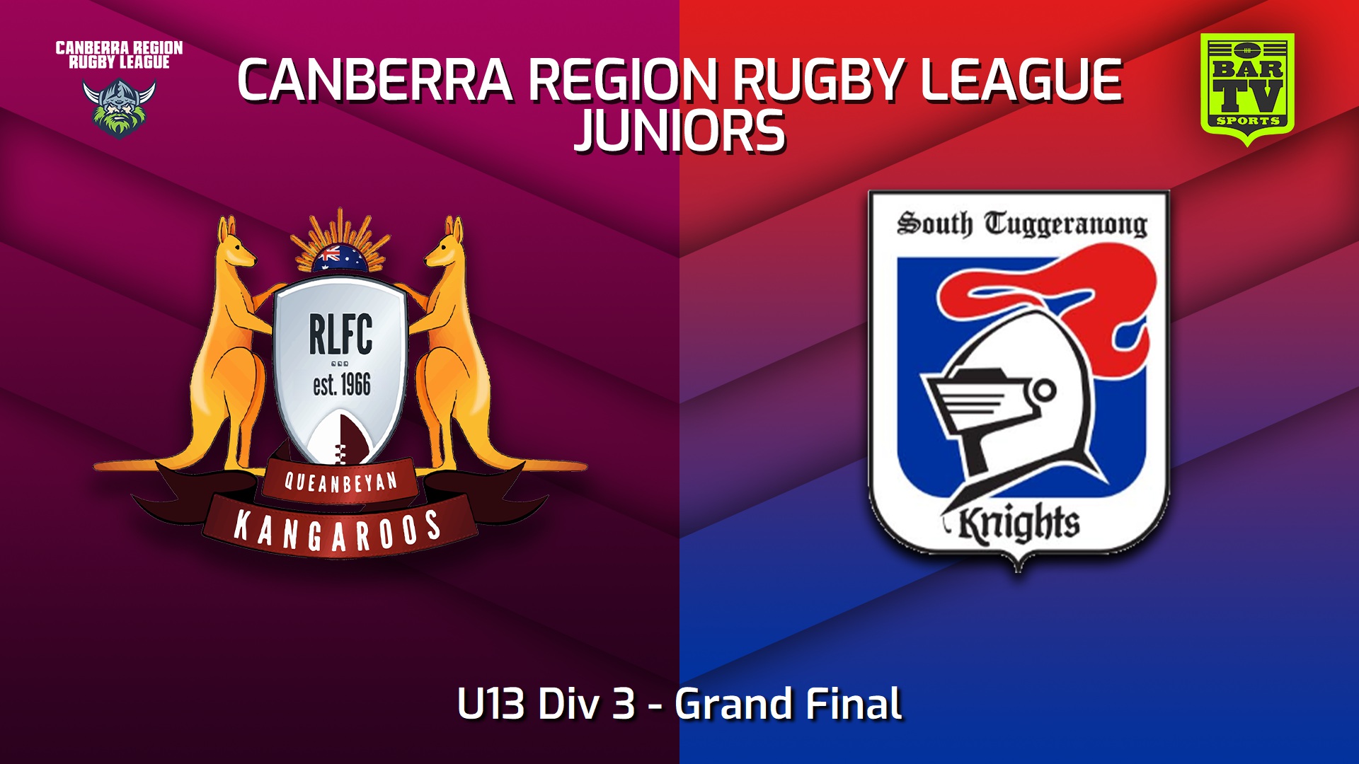 240915-video-Canberra Region Rugby League Juniors Grand Final - U13 Div 3 - Queanbeyan Kangaroos Juniors v South Tuggeranong Knights Slate Image