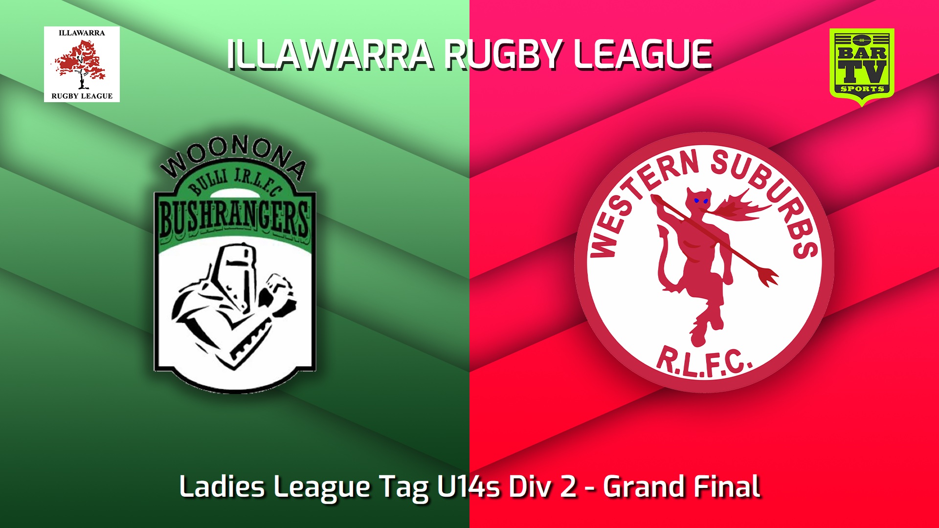 220819-Illawarra Grand Final - Ladies League Tag U14s Div 2 - Woonona Bushrangers v Western Suburbs Devils Slate Image