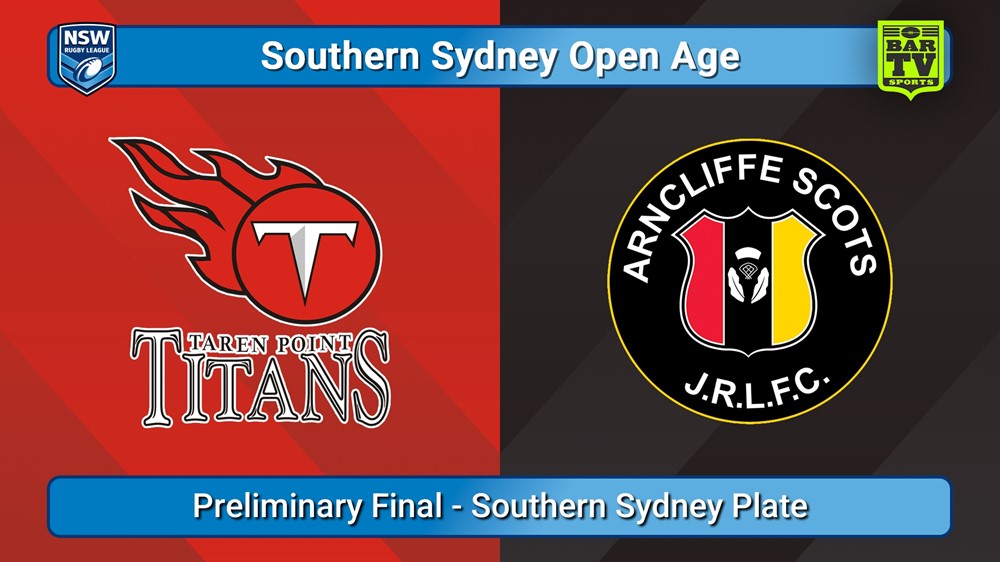 250823-video-S. Sydney Open Preliminary Final - Southern Sydney Plate - Taren Point Titans v Arncliffe Scots Slate Image
