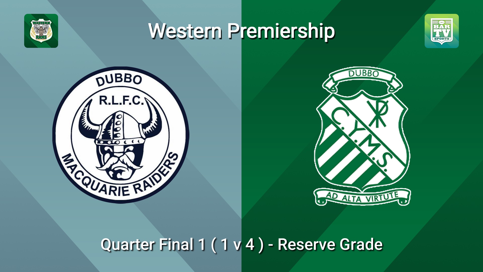 260816-video-Western Premiership Quarter Final 1 ( 1 v 4 ) - Reserve Grade - Dubbo Macquarie Raiders v Dubbo CYMS Minigame Slate Image