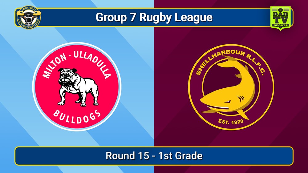 250810-video-South Coast Round 15 - 1st Grade - Milton-Ulladulla Bulldogs v Shellharbour Sharks Slate Image