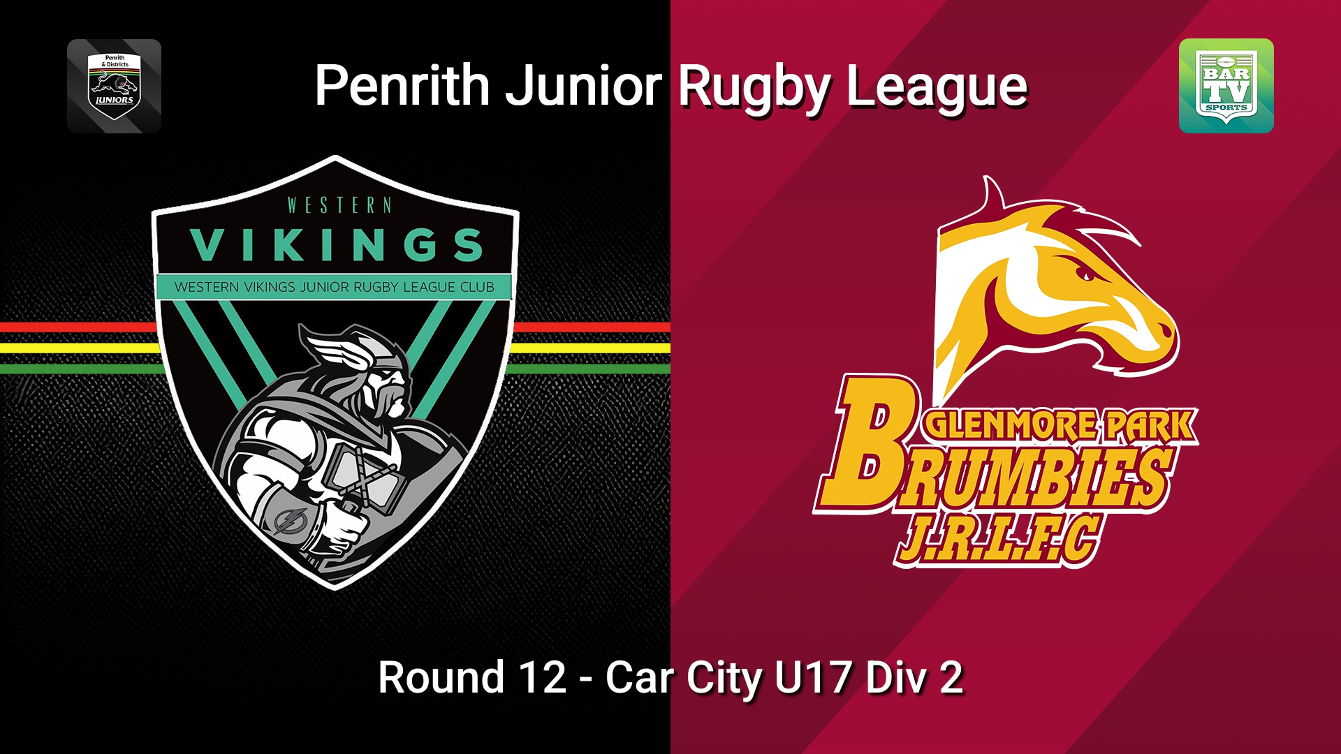 260718-video-Penrith & District Junior Rugby League Round 12 - Car City U17 Div 2 - Western Vikings v Glenmore Park Slate Image