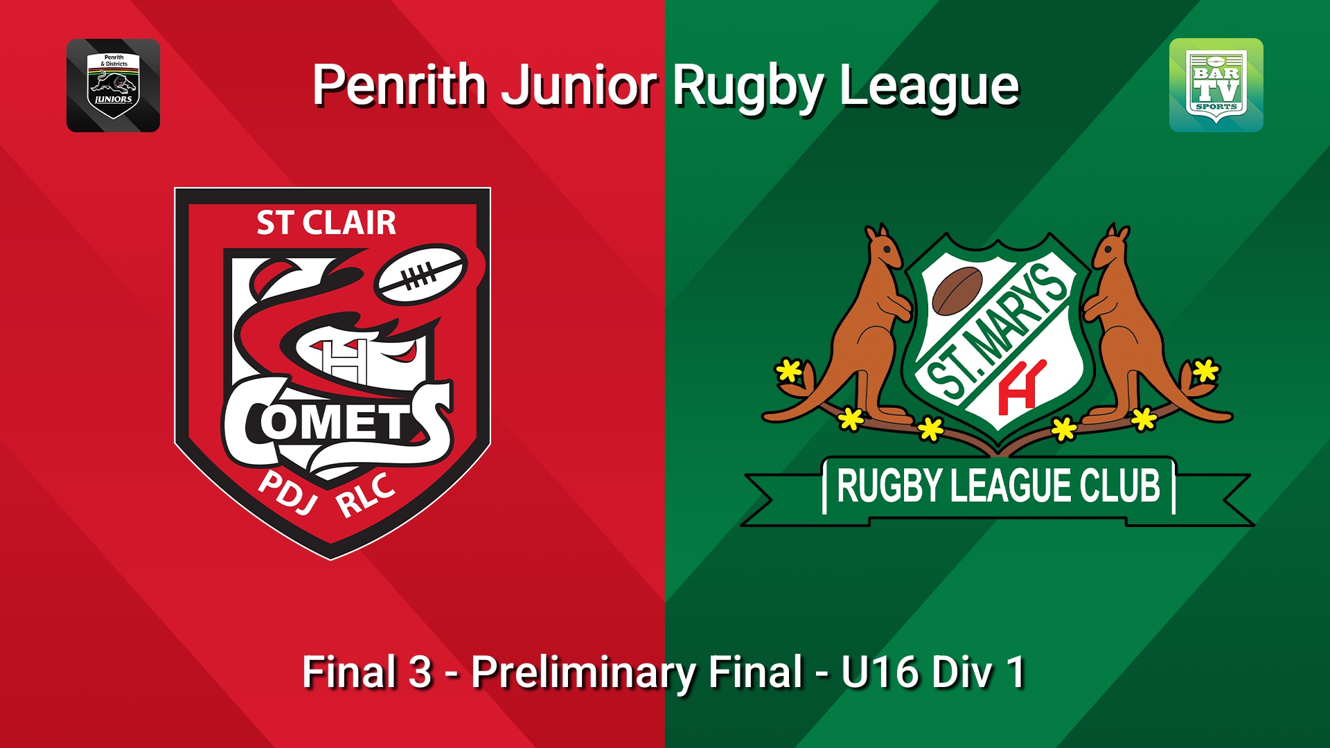 260905-video-Penrith & District Junior Rugby League Final 3 - Preliminary Final - U16 Div 1 - St Clair v St Marys Slate Image