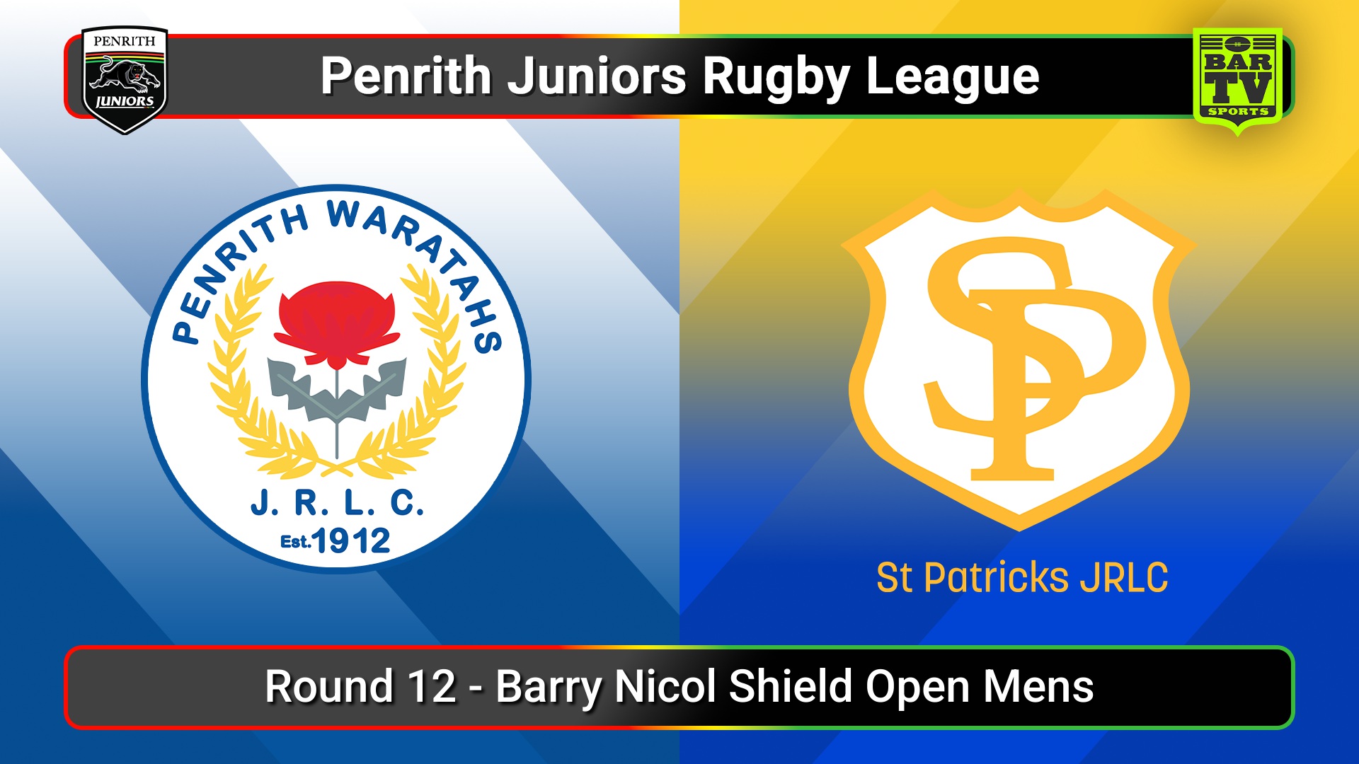 250706-video-Penrith & District Junior Rugby League Round 12 - Barry Nicol Shield Open Mens - Penrith Waratahs v St Patricks Slate Image