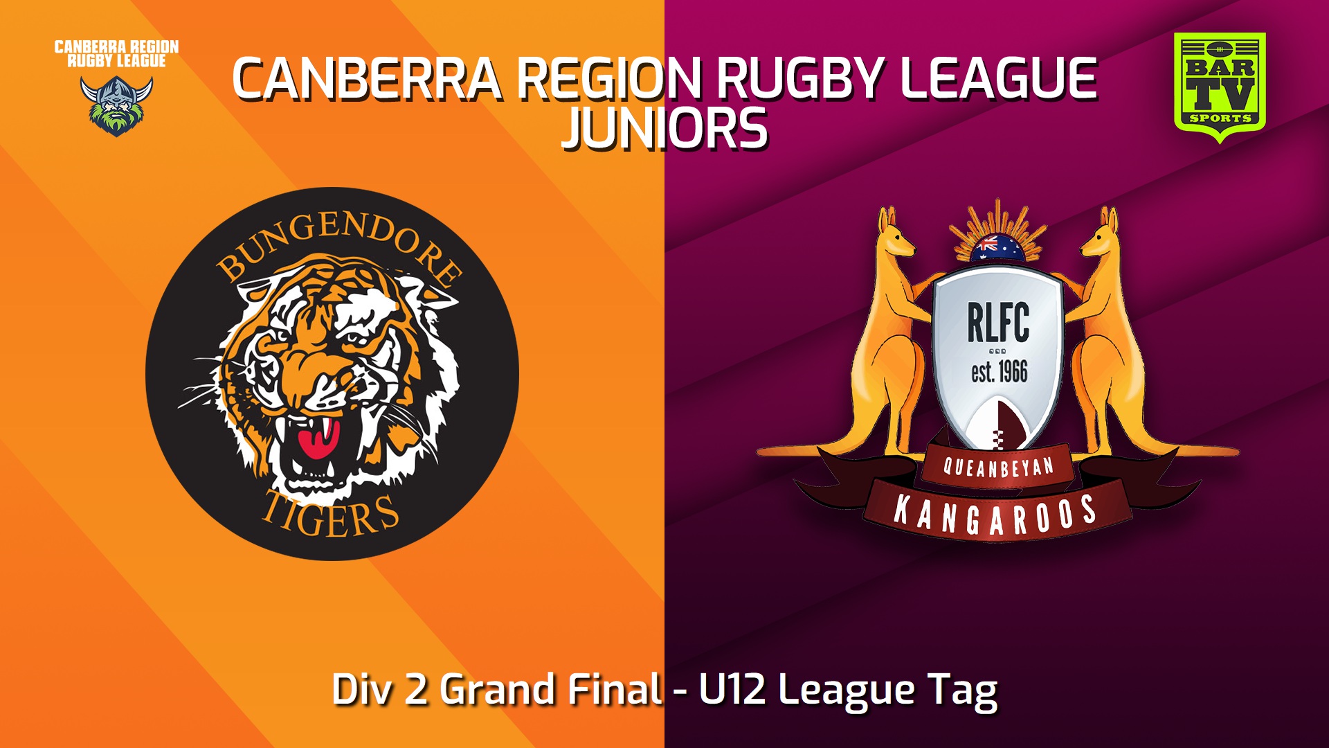 250802-video-Canberra Region Rugby League Juniors Div 2 Grand Final - U12 League Tag - Bungendore Tigers v Queanbeyan Kangaroos Juniors Slate Image