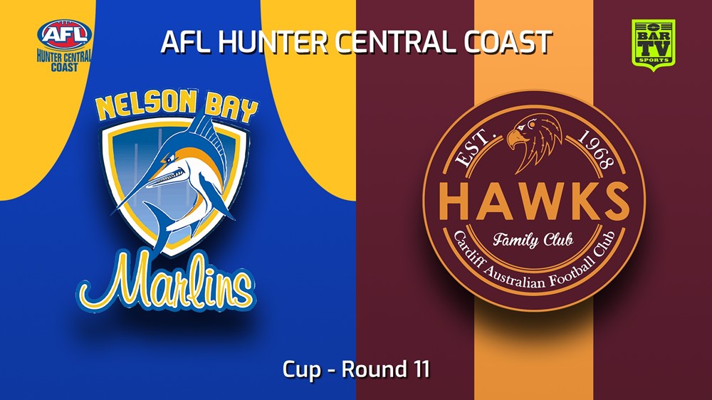 250701-video-AFL Hunter Central Coast Round 11 - Cup - Nelson Bay Marlins v Cardiff Hawks Slate Image