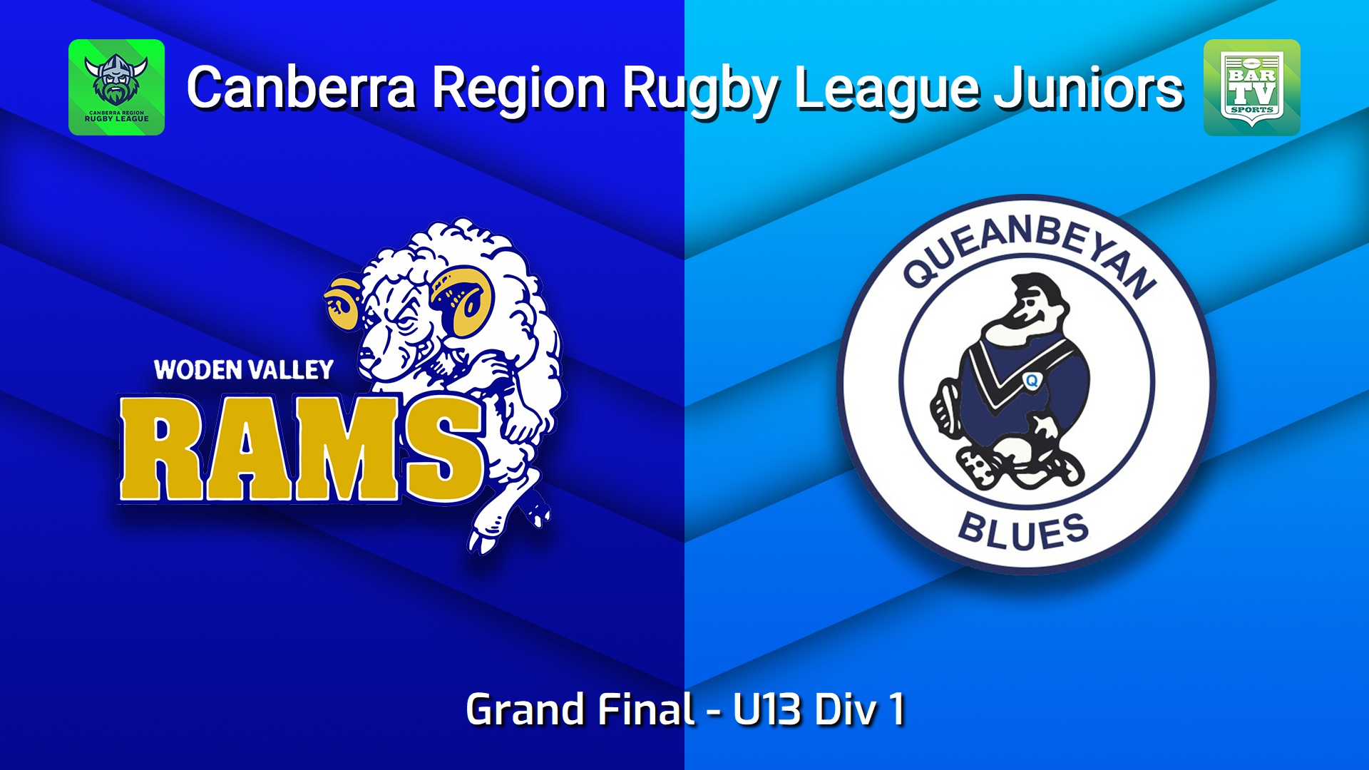 260912-video-Canberra Region Rugby League Juniors Grand Final - U13 Div 1 - Woden Valley Rams Juniors v Queanbeyan Blues Juniors Slate Image