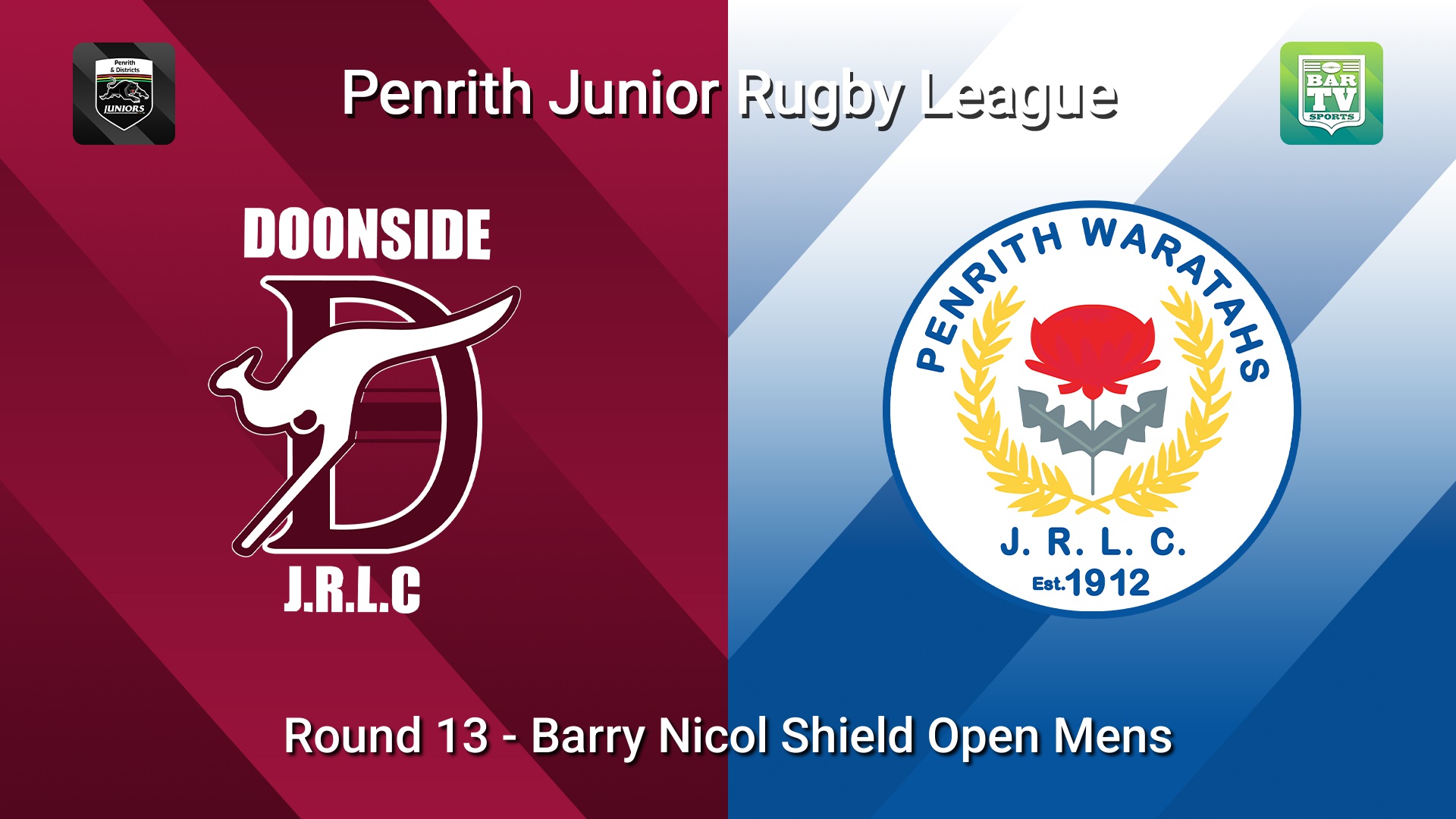 260719-video-Penrith & District Junior Rugby League Round 13 - Barry Nicol Shield Open Mens - Doonside v Penrith Waratahs Slate Image