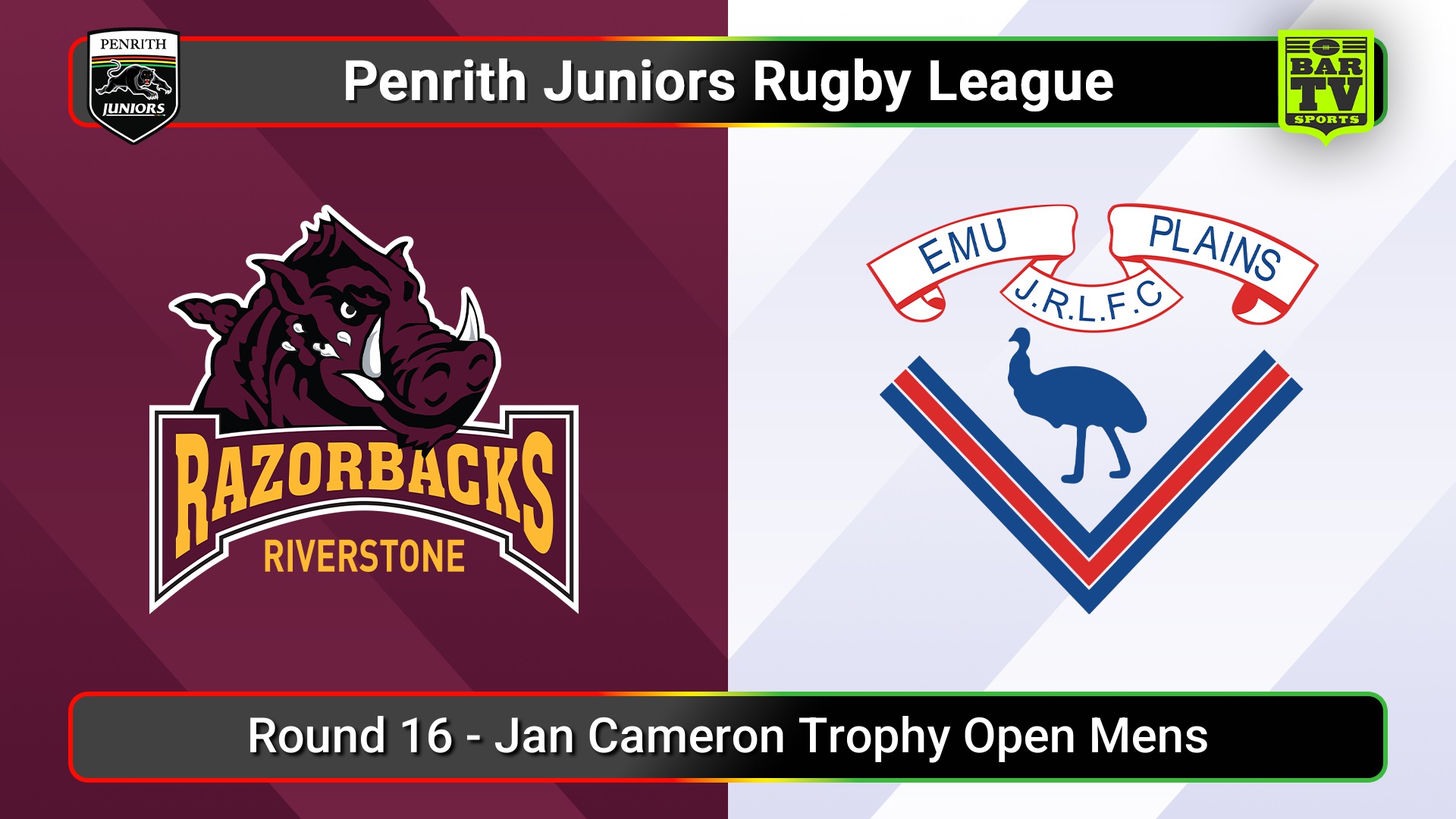 250801-video-Penrith & District Junior Rugby League Round 16 - Jan Cameron Trophy Open Mens - Riverstone v Emu Plains Slate Image