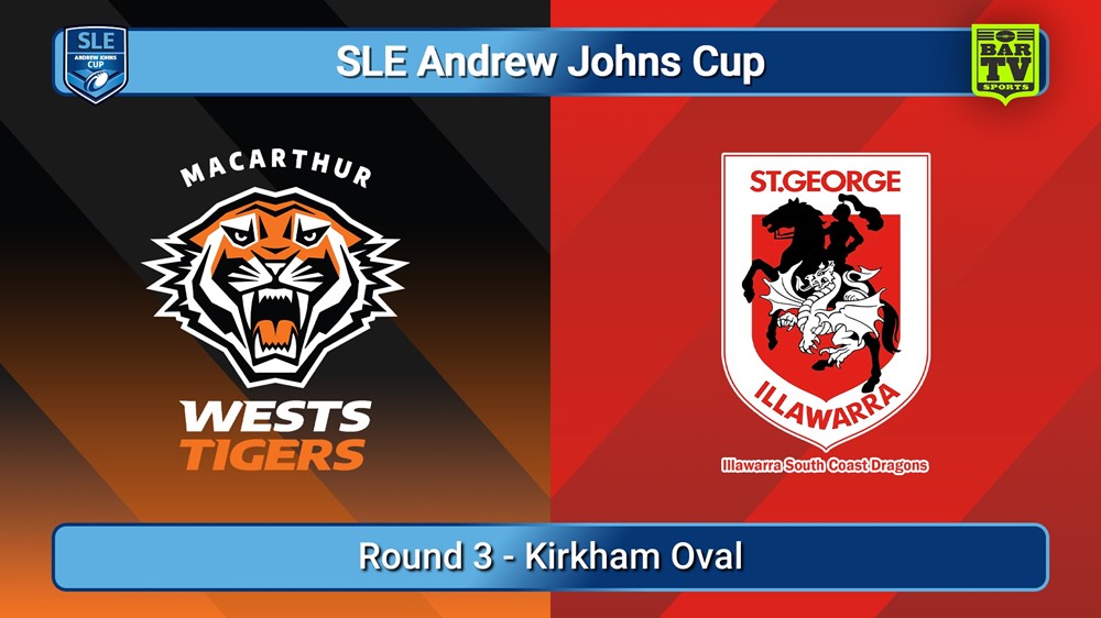 250222-video-SLE Andrew Johns Cup Round 3 - Macarthur Wests Tigers v Illawarra South Coast Dragons Slate Image