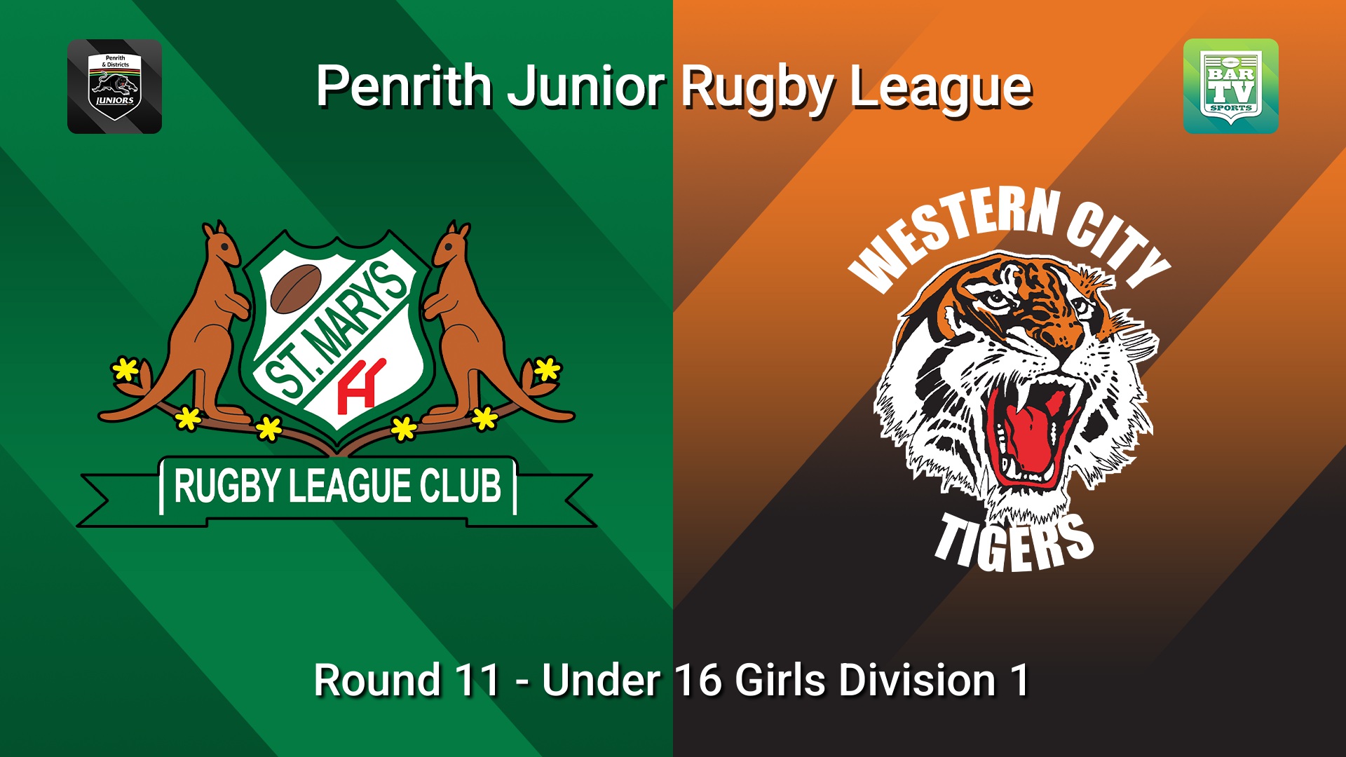 260711-video-Penrith & District Junior Rugby League Round 11 - Under 16 Girls Division 1 - St Marys v Western City Tigers Slate Image