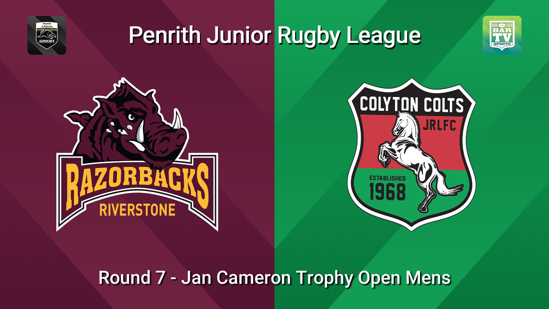 260530-video-Penrith & District Junior Rugby League Round 7 - Jan Cameron Trophy Open Mens - Riverstone v Colyton Slate Image