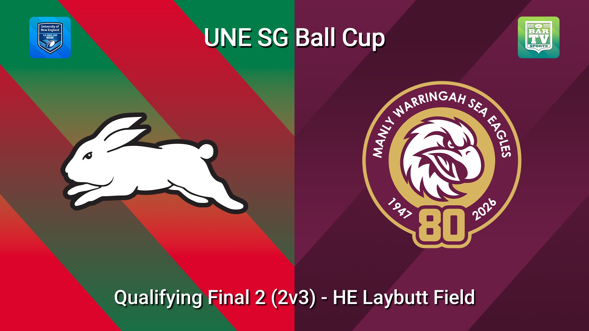 260411-video-UNE SG Ball Cup Qualifying Final 1 (1v4) - South Sydney Rabbitohs v Manly Warringah Sea Eagles Slate Image