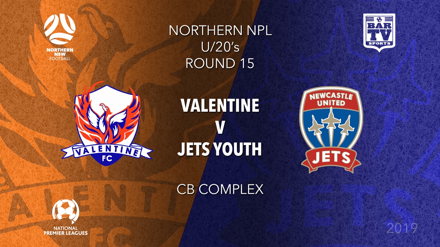 NPL Youth - Northern NSW Round 15 (Replay) - Valentine Phoenix FC U20 v Newcastle Jets FC U20 Slate Image