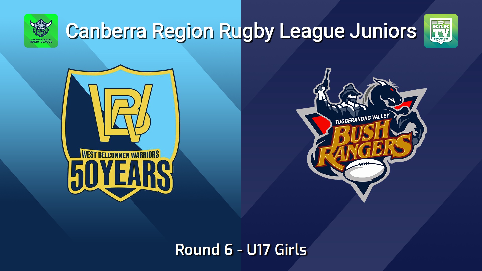 260612-video-Canberra Region Rugby League Juniors Round 6 - U17 Girls - West Belconnen Warriors v Tuggeranong Bushrangers Slate Image
