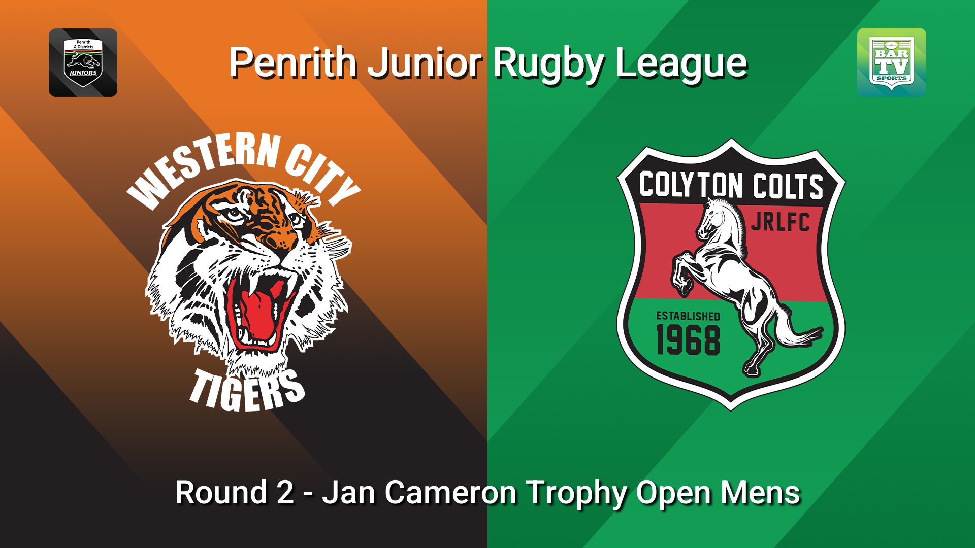 260411-video-Penrith & District Junior Rugby League Round 2 - Jan Cameron Trophy Open Mens - Western City Tigers v Colyton Minigame Slate Image