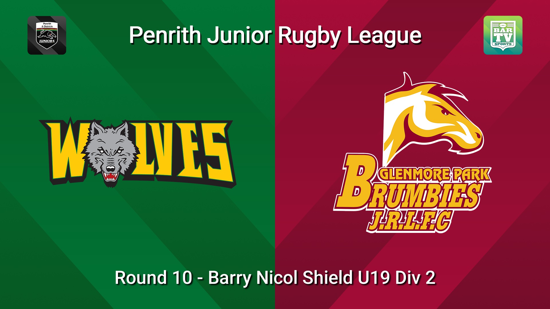 260620-video-Penrith & District Junior Rugby League Round 10 - Barry Nicol Shield U19 Div 2 - Windsor Wolves v Glenmore Park Slate Image