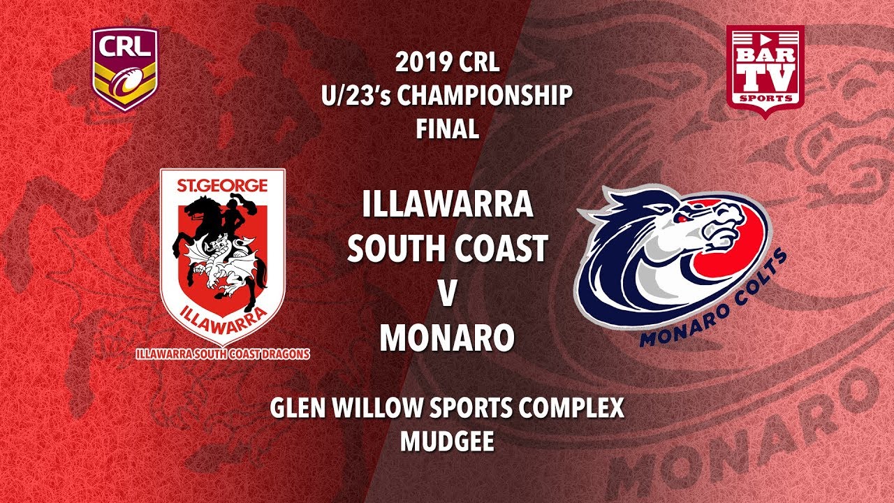 2019 CRL U23s and Womens Grand Final - Illawarra South Coast Dragons v Monaro Colts Slate Image