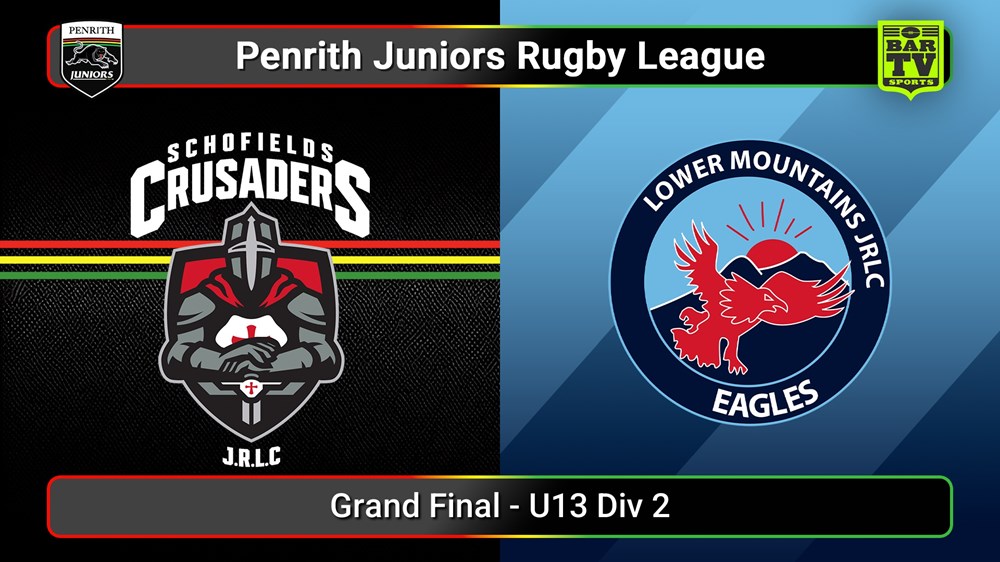 250913-video-Penrith & District Junior Rugby League Grand Final - U13 Div 2B - Schofields Crusaders v Lower Mountains Slate Image