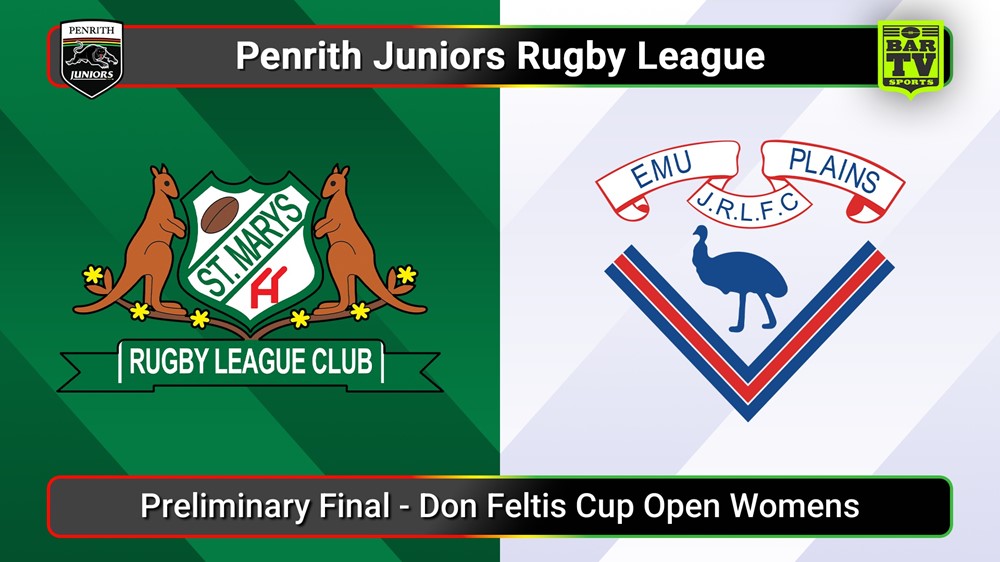 250831-video-Penrith & District Junior Rugby League Preliminary Final - Don Feltis Cup Open Womens - St Marys v Emu Plains Slate Image