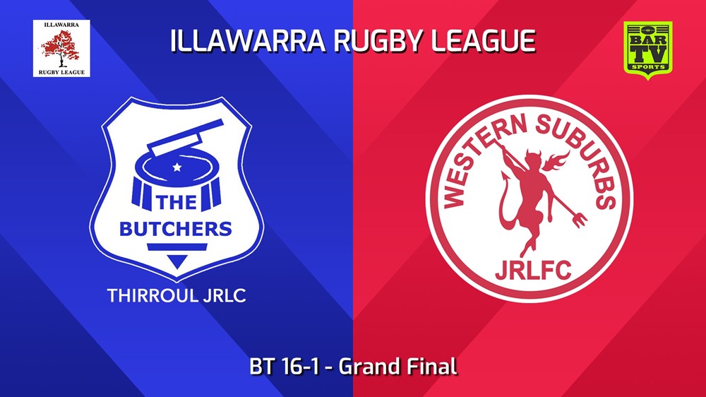 240816-video-Illawarra Rugby League Juniors Grand Final - BT 16-1 - Thirroul Butchers JRL Blue v Western Suburbs Devils JRL Slate Image
