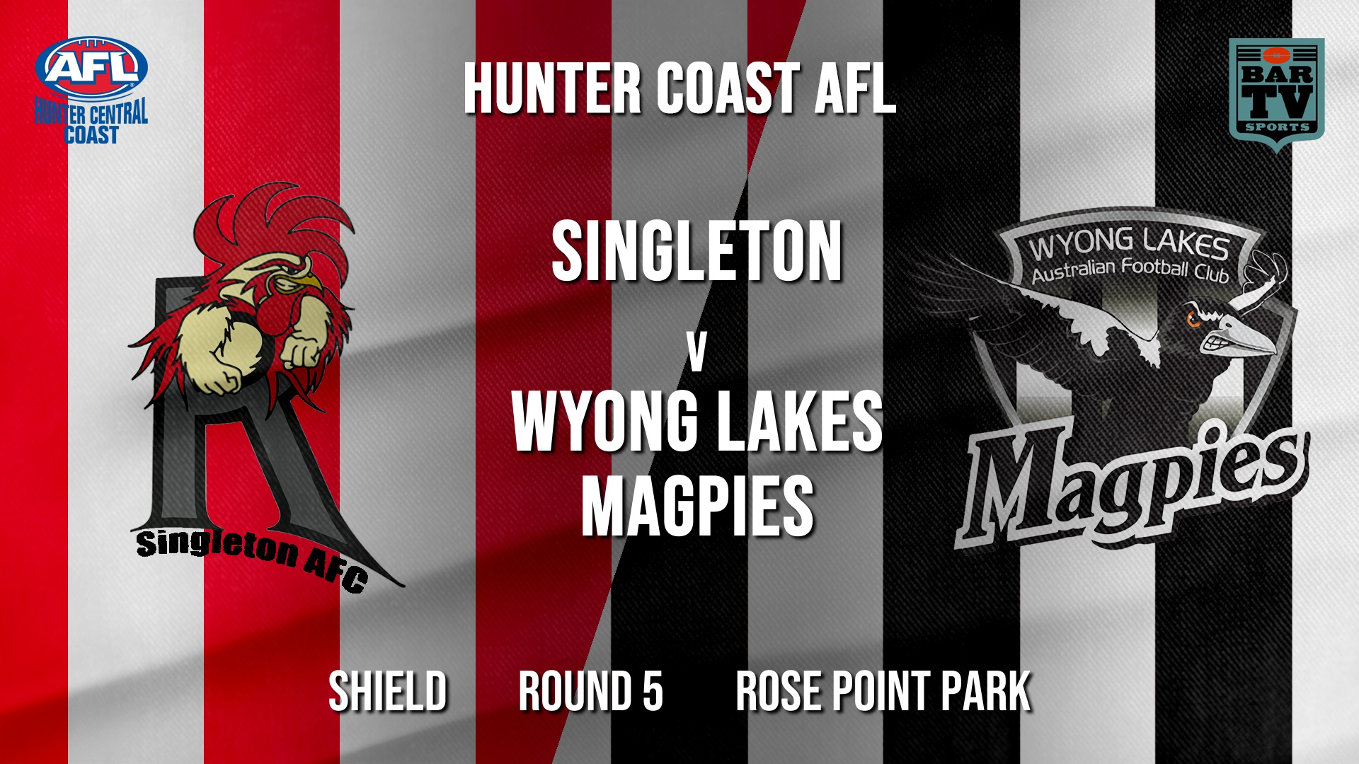 AFL HCC Round 5 - Shield - Singleton Roosters v Wyong Lakes Magpies Slate Image