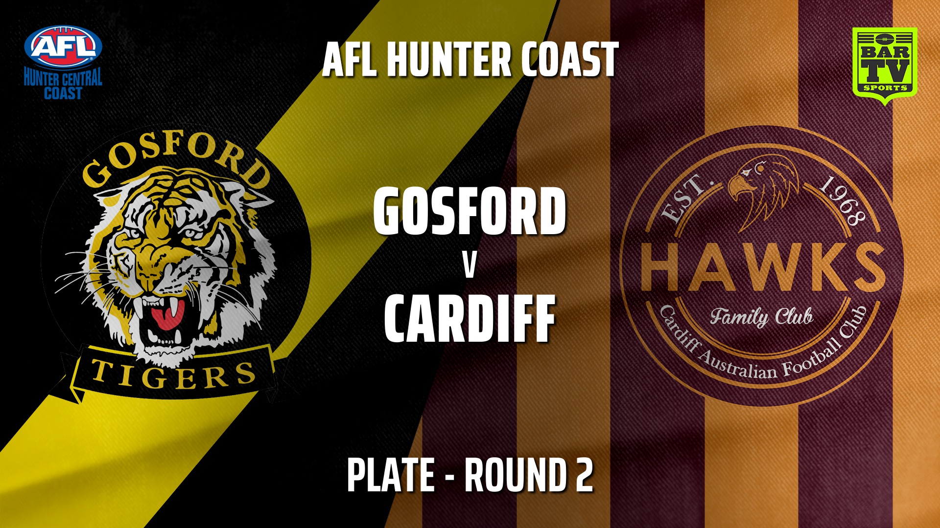 AFL HCC Round 2 - Plate - Gosford Tigers v Cardiff Hawks Slate Image